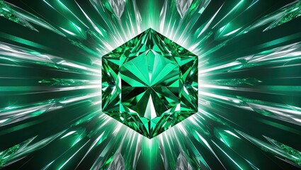 Vibrant green crystal subject in 12K Ultra HD Resolution digital medium