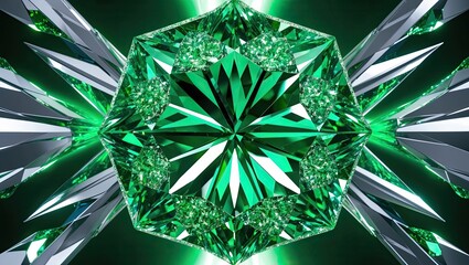 Vibrant green crystal subject in 12K Ultra HD Resolution digital medium