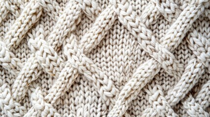 Repeating diamond pattern knitted in a cozy sweater