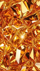 Vibrant abstract golden crystal background, captured in breathtaking 12K Ultra HD Resolution