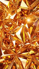 Vibrant abstract golden crystal background, captured in breathtaking 12K Ultra HD Resolution