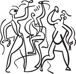 Abstract Dancing Figures