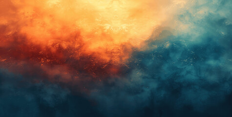 Naklejka premium Teal Orange Gradient Background with Grainy Texture Effect for Posters and Banners