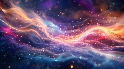  illustration abstract digital wave Neon light galaxy motion design dynamic wave energy visual