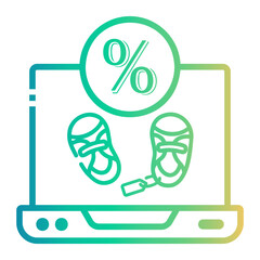 computer Line Gradient Icon