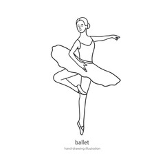 a line illustration of the ballerina's movements