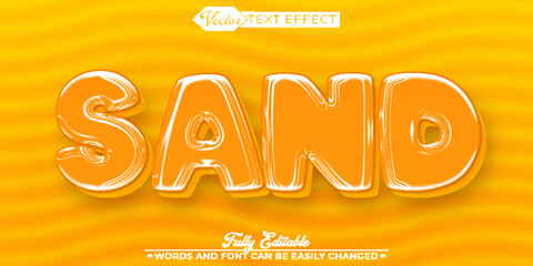 Cartoon Desert Sand  Vector Editable Text Effect Template