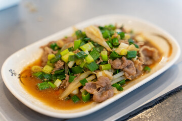 Enjoy delicious freshly prepared Teppanyaki pork slices