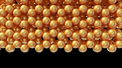A 3D rendering of an array of spherical gold nanoparticles. This intricate structure highlights the potential of nanotechnology for creating novel materials and devices.