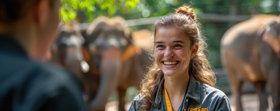 Zookeeper sharing facts about animals during a summer educational talk, Zookeeper Summer, Informative and Engaging