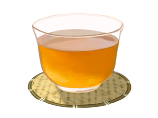 麦茶（ガラスコップ一杯）コースター付き