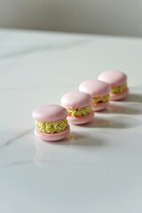 macarons on a marble table