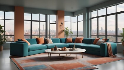 Photo interior modern design room 3d illustration