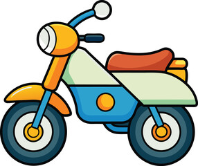 Motorbike Cartoon Style Vector Illustration Art