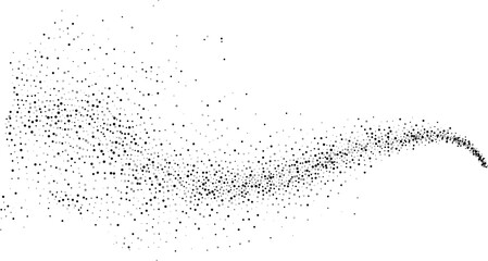 Wavy style halftone stipple pattern banner with spray effect