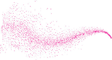 Wavy style halftone stipple pattern banner with spray effect