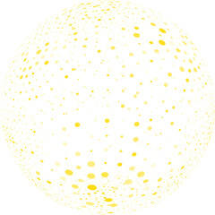 Abstract halftone dotted sphere shape background