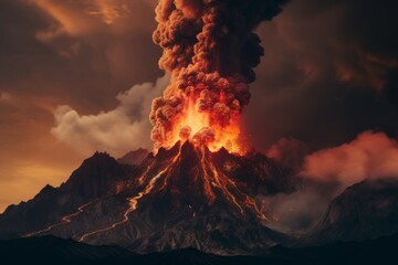 Fototapeta premium Volcanic Reverberations Symbolic Smoke and Fire.jpeg