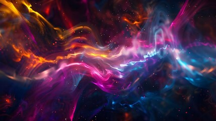 Fototapeta premium Abstract illustration image a flowing galaxy of colors and light. Generative AI