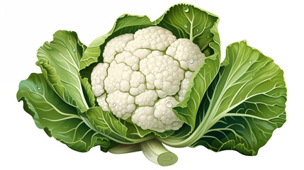 Botanical Cauliflower Illustration in the style of dictionary entry ~ Created using Generative AI