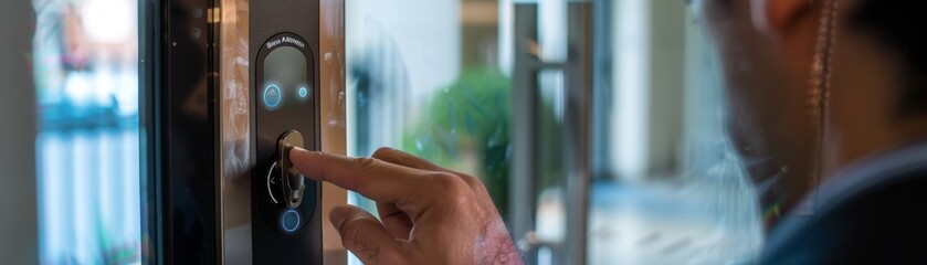 Person Unlocking Smart Door Lock