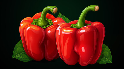 Botanical Peppers Illustration in the style of dictionary entry ~ Created using Generative AI
