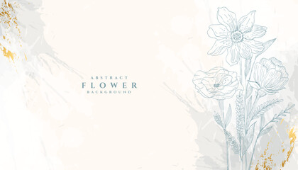 decorative hand drawn floral abstract background design