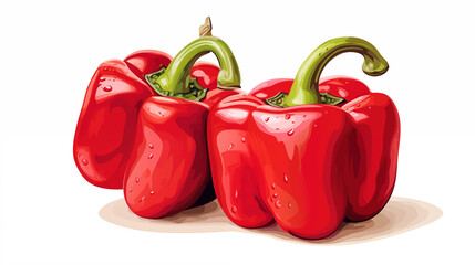 Botanical Peppers Illustration in the style of dictionary entry ~ Created using Generative AI
