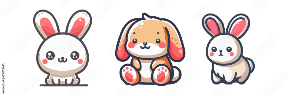 Wall mural cute rabbit vector