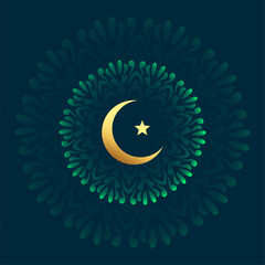 decorative and golden crescent islamic background design