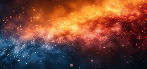 Naklejka premium Grainy Gradient Background Blue Orange Yellow Abstract Wave Dark Noise Texture Banner Film Effect Glowing