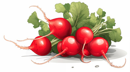 Botanical Radishes Illustration in the style of dictionary entry ~ Created using Generative AI