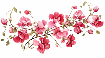 Botanical Sweet Pea Illustration in the style of dictionary entry ~ Created using Generative AI