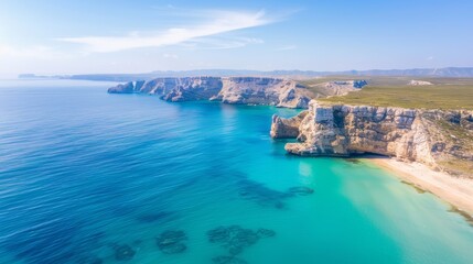 Fototapeta premium Breathtaking Coastal Cliffs and Clear Sea