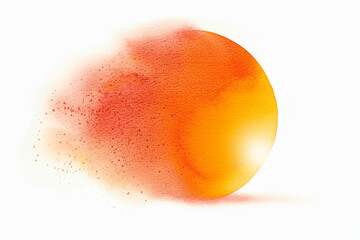 Watercolor Orange Circle Isolated on White Background with Soft Color Blending, Vector Grain Noise Texture, Abstract Gradient, Holographic Blur, Neon Iridescent Colors