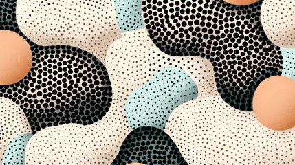 Abstract dotted pattern with irregular dot sizes and colors, forming an eye-catching, playful design