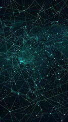 Obraz premium World map with a network of lines and nodes, representing the concept of global communication and connectivity