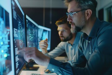 Business professional explaining cybersecurity solutions to a client, emphasizing personalized and effective protection