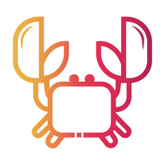 crab Line Gradient Icon