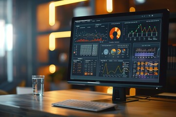 Close-up of a computer screen showing a cybersecurity dashboard 