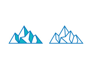 mountain creative stones logo icon. Mountain logo inspiration logo icon vector template 