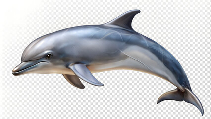 Obraz premium Realistic 3d illustration of a dolphin isolated on transparent background