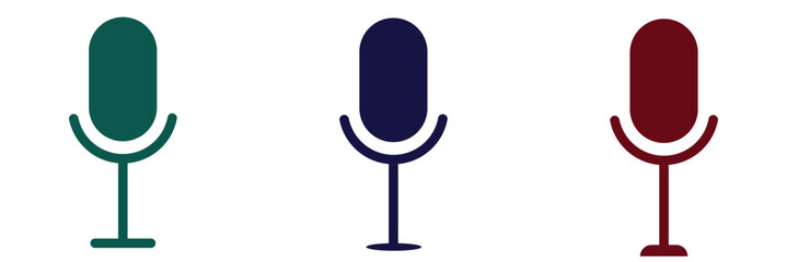 Microphone Icons set. variant microphone icon. Karaoke mic. Podcast microphone. web and mobile icons. vector illustration