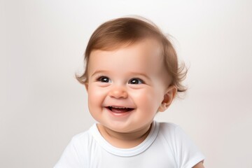 Naklejka premium Smiling cute baby portrait smile photo.