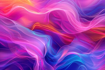 Fototapeta premium Flowing Colors, Abstract vibrant waves of color, Digital Art.