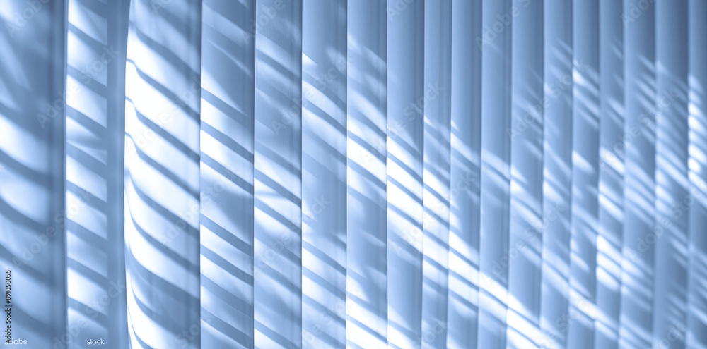 Poster Vertical Striped Background with Window Blinds, Bright Light and Shadow, Abstract Minimal Design with Copy Space