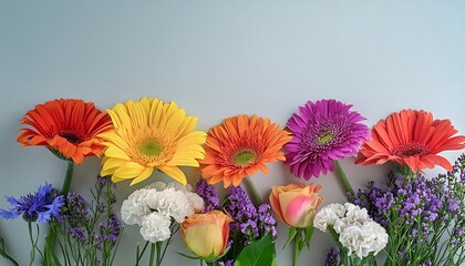 Fototapeta premium A vibrant bouquet of colorful asters brings summer's beauty indoors