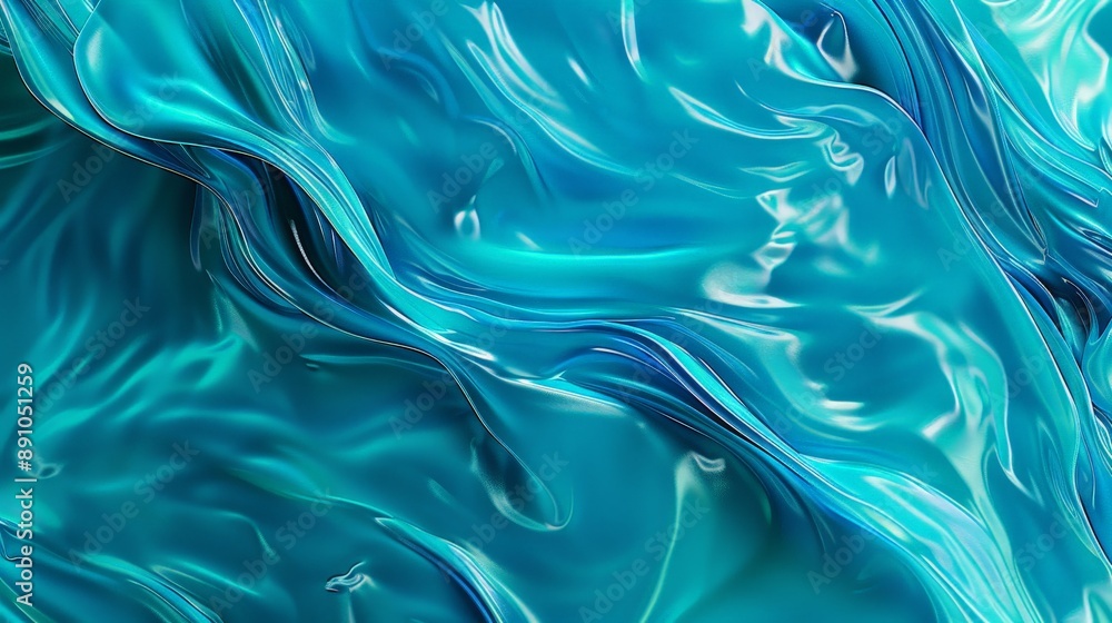 Poster a blue background with a gradient of turquoise and teal, creating a refreshing and vibrant look. thi