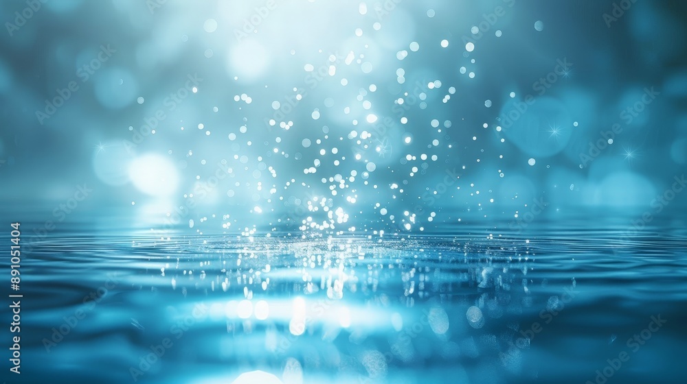 Poster a blue background with a subtle, shimmering effect, like light reflecting off water. the sparkling a