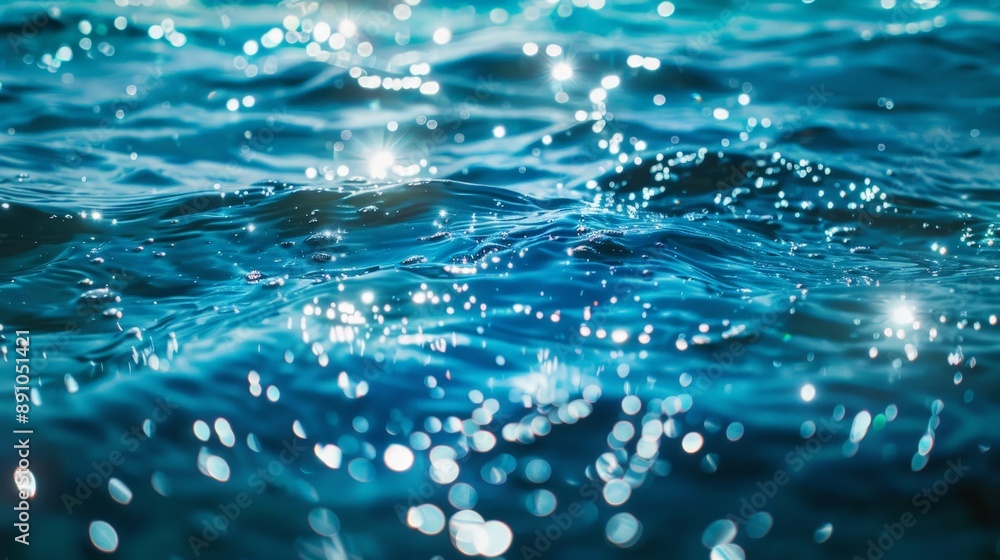 Aufkleber a blue background with a subtle, shimmering effect, like light reflecting off water. the sparkling a